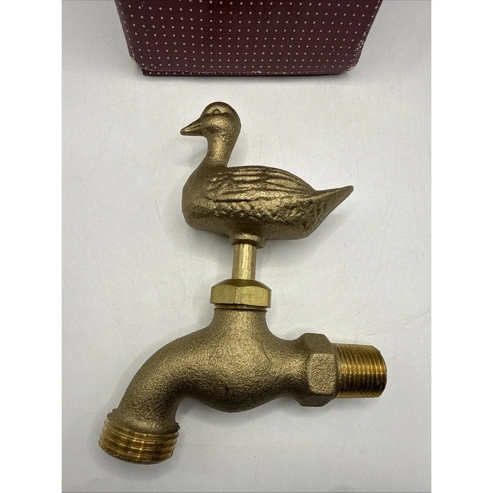 Brass Duck Faucet/Spigot-Outdoor Water Hose Connector Vintage Lillian Vernon NIB